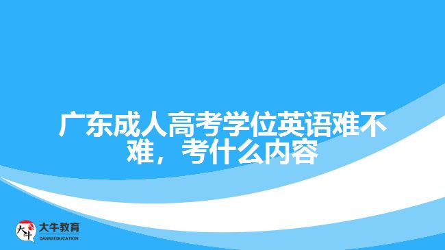 广东成人高考学位英语难不难，考什么内容