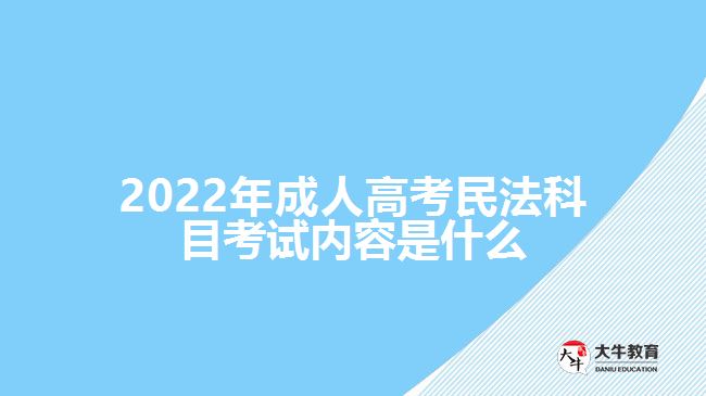 2022年成人高考民法科目考试内容是什么