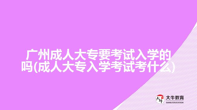 广州成人大专要考试入学的吗(成人大专入学考试考什么)