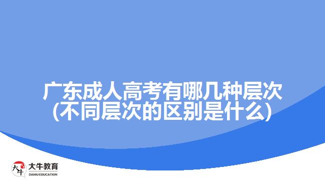 广东成人高考有哪几种层次(不同层次的区别是什么)