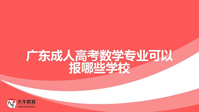 广东成人高考数学专业可以报哪些学校