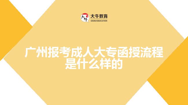 广州报考成人大专函授流程是什么样的