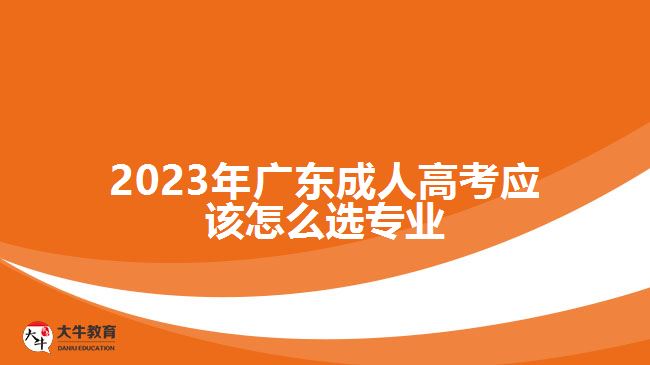 2023年广东成人高考应该怎么选专业