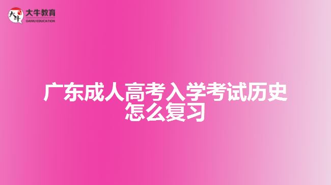 广东成人高考入学考试历史怎么复习