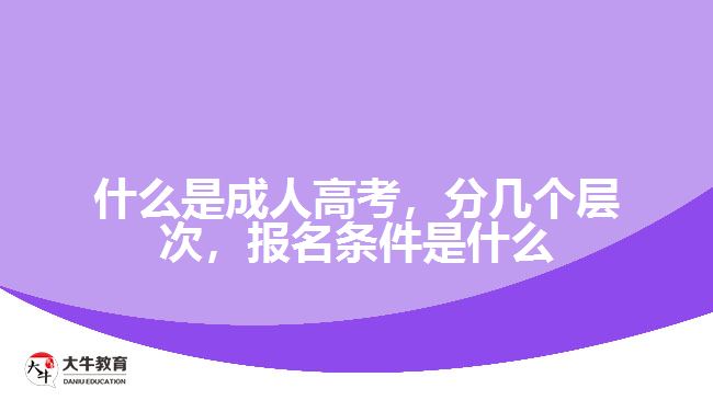 什么是成人高考，分几个层次，报名条件是什么