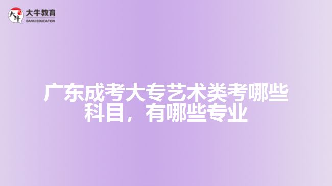 广东成考大专艺术类考哪些科目，有哪些专业