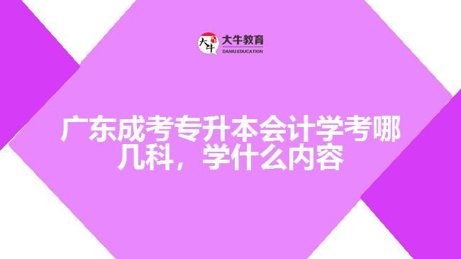 广东成考专升本会计学考哪几科，学什么内容