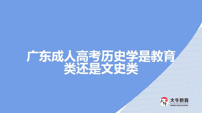 广东成人高考历史学是教育类还是文史类