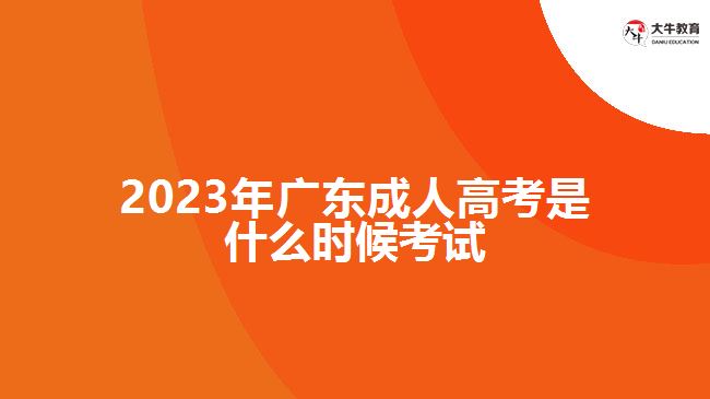 2023年广东成人高考是什么时候考试