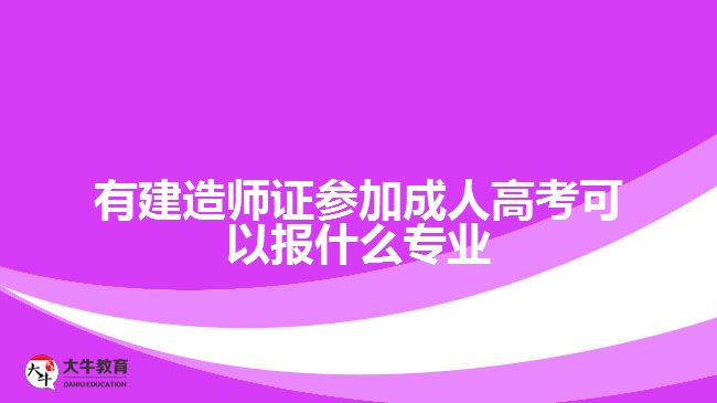 有建造师证参加成人高考可以报什么专业