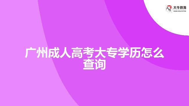 广州成人高考大专学历怎么查询