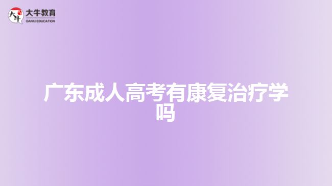 广东成人高考有康复治疗学吗