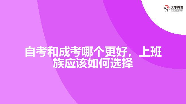 自考和成考哪个更好，上班族应该如何选择