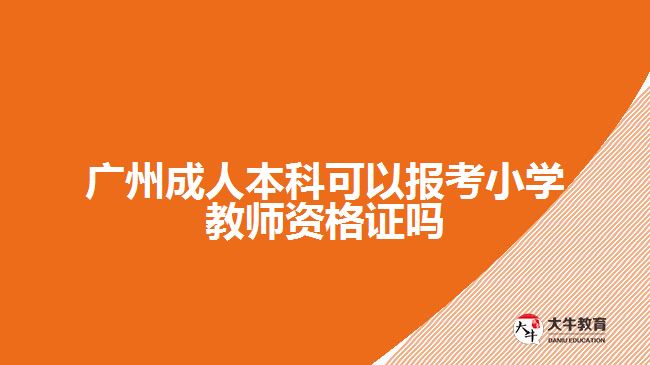 广州成人本科可以报考小学教师资格证吗