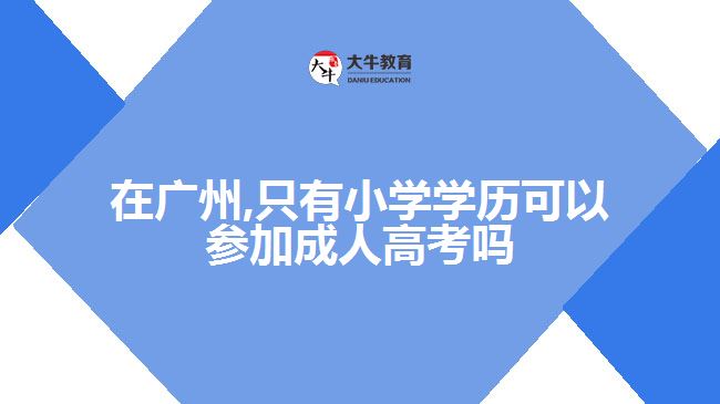 在广州,只有小学学历可以参加成人高考吗