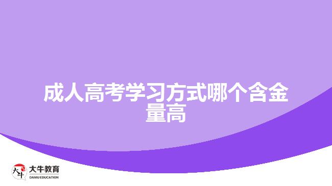 成人高考学习方式哪个含金量高