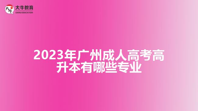 2023年广州成人高考高升本有哪些专业