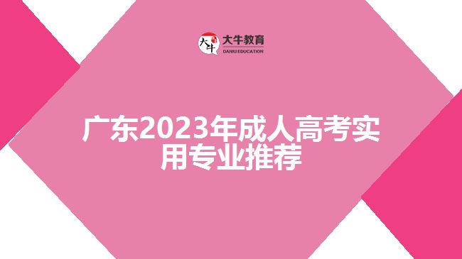 广东2023年成人高考实用专业推荐