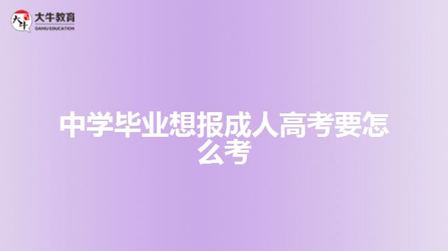 中学毕业想报成人高考要怎么考