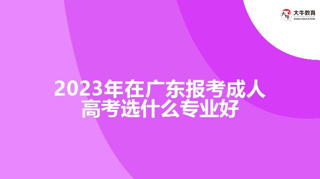 2023年在广东报考成人高考选什么专业好