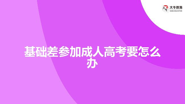 基础差参加成人高考要怎么办