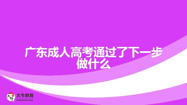 广东成人高考通过了下一步做什么