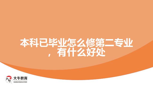 本科已毕业怎么修第二专业，有什么好处