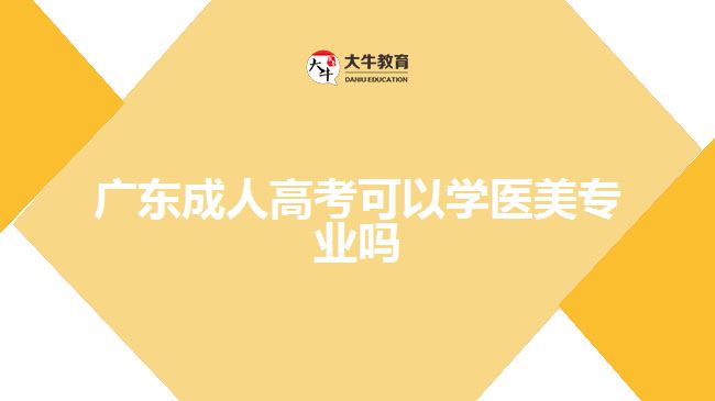 广东成人高考可以学医美专业吗