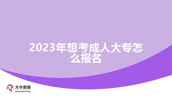 2023年想考成人大专怎么报名