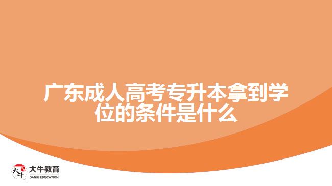 广东成人高考专升本拿到学位的条件是什么