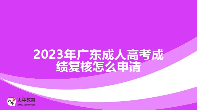 2023年广东成人高考成绩复核怎么申请