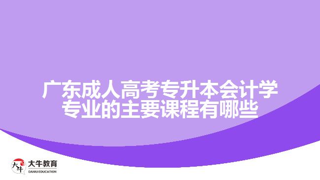 广东成人高考专升本会计学专业的主要课程有哪些