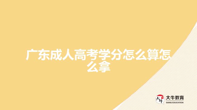 广东成人高考学分怎么算怎么拿