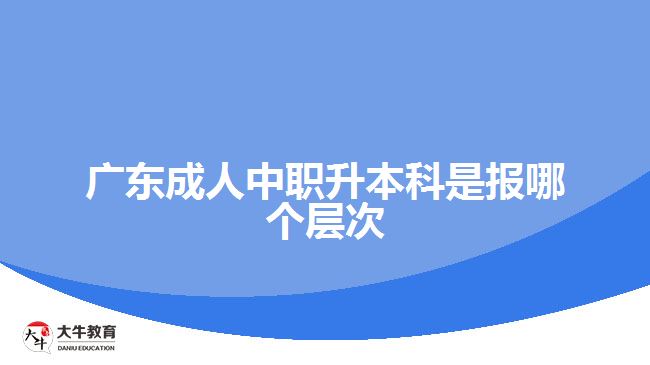 广东成人中职升本科是报哪个层次