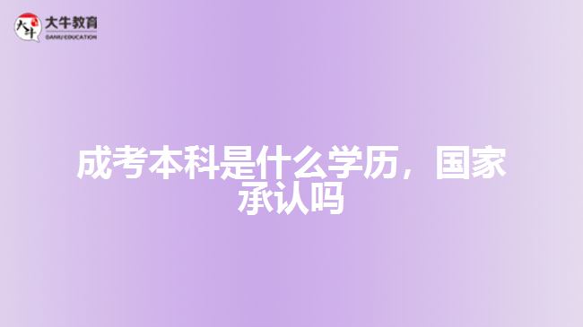 成考本科是什么学历，国家承认吗