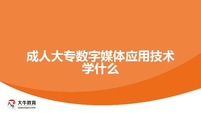 成人大专数字媒体应用技术学什么