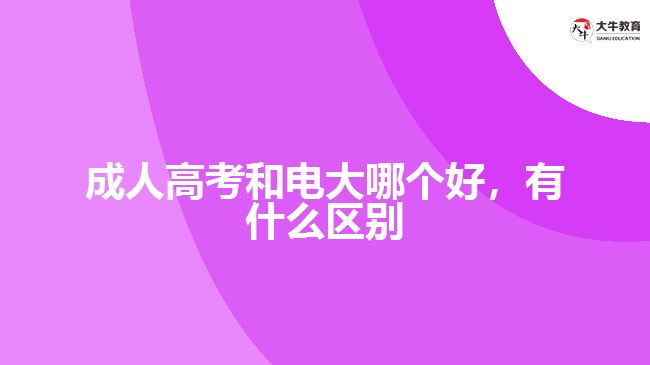 成人高考和电大哪个好，有什么区别