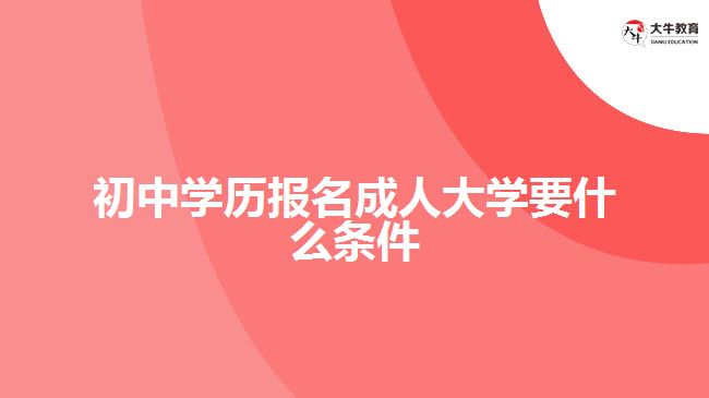 初中学历报名成人大学要什么条件