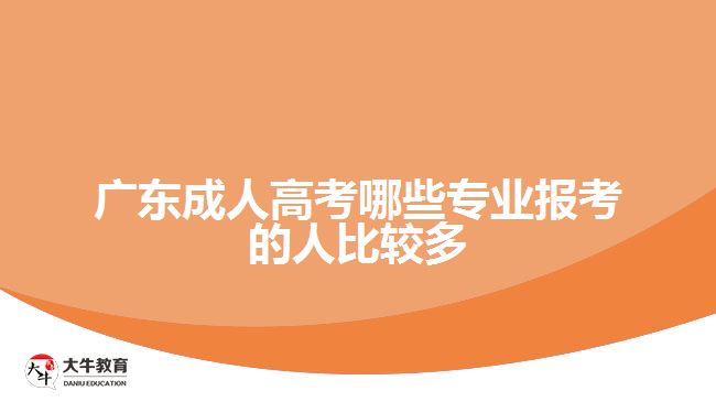 广东成人高考哪些专业报考的人比较多