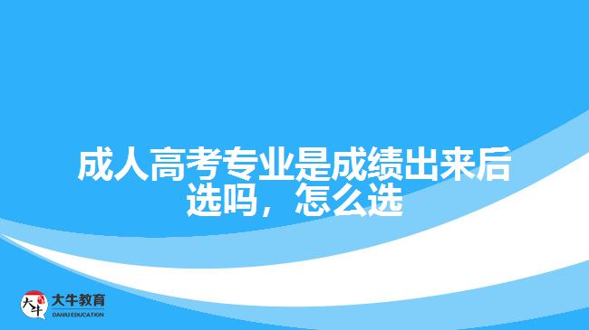 成人高考专业是成绩出来后选吗，怎么选