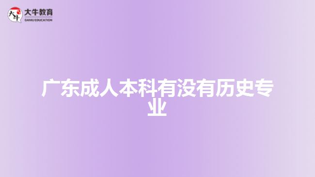 广东成人本科有没有历史专业