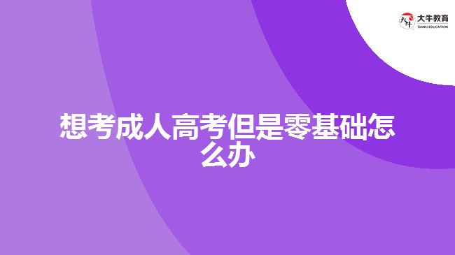 想考成人高考但是零基础怎么办