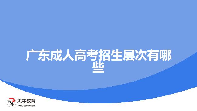 广东成人高考招生层次有哪些