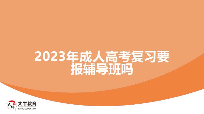 2023年成人高考复习要报辅导班吗