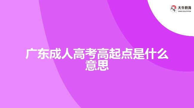 广东成人高考高起点是什么意思