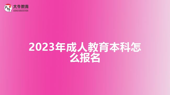 2023年成人教育本科怎么报名