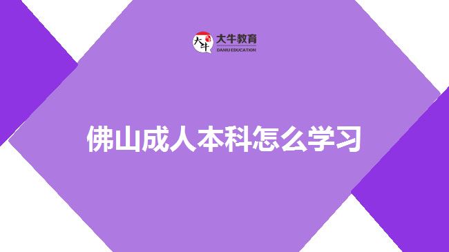 佛山成人本科怎么学习