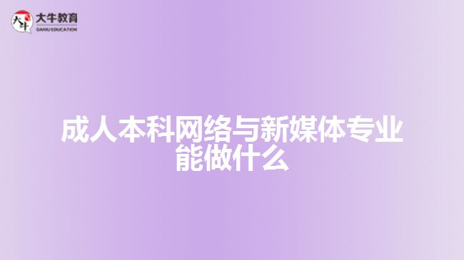 成人本科网络与新媒体专业能做什么