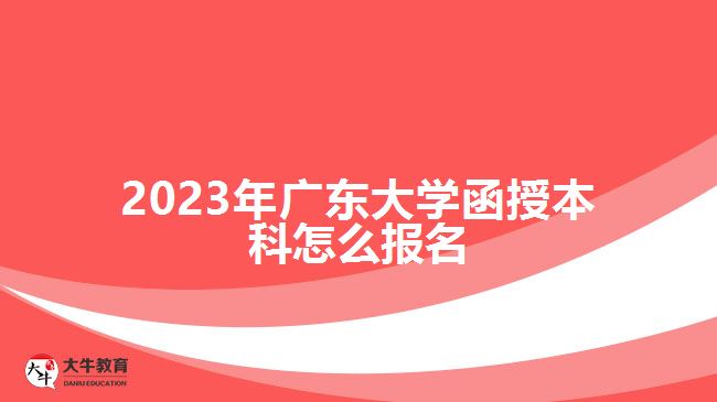 2023年广东大学函授本科怎么报名