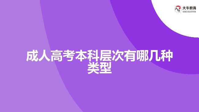 成人高考本科层次有哪几种类型